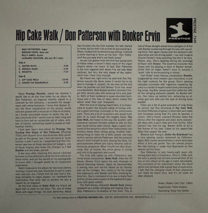 Don Patterson with Booker Ervin – Hip Cake Walk (Vinyl LP, Prestige Reissue) – EX / EX