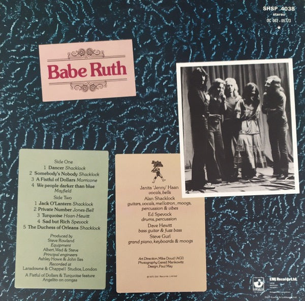 Babe Ruth – Babe Ruth (Vinyl LP, Harvest Records / EMI Records, 1975) – EX / NM