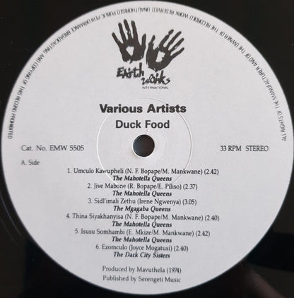 Various Artists – Duck Food: African Female Vocal Mbaqanga Classics (Vinyl LP, Earthworks International, 1986) – EX / NM