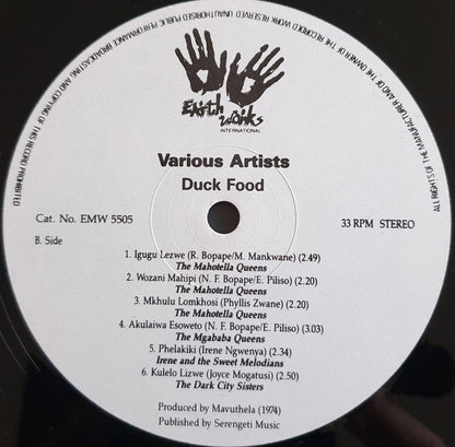Various Artists – Duck Food: African Female Vocal Mbaqanga Classics (Vinyl LP, Earthworks International, 1986) – EX / NM