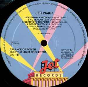 Electric Light Orchestra - Balance of Power (Vinyl LP, Jet , 1986) - Near Mint