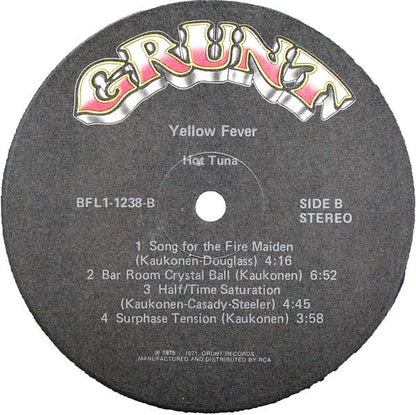 Hot Tuna – Yellow Fever (Vinyl LP, Grunt, 1975) – EX / EX
