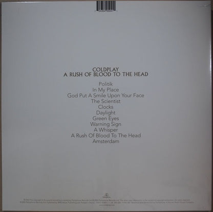 Coldplay – A Rush of Blood to the Head (Transparent Vinyl LP, Parlophone) – Mint / Sealed