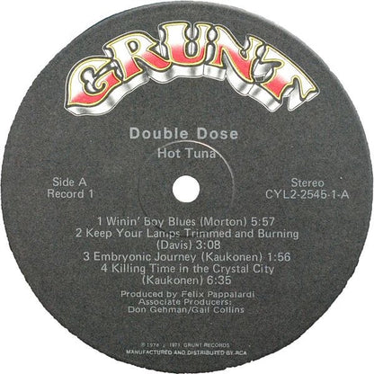 Hot Tuna – Double Dose (2x Vinyl LP, Grunt, 1978) – EX / VG+