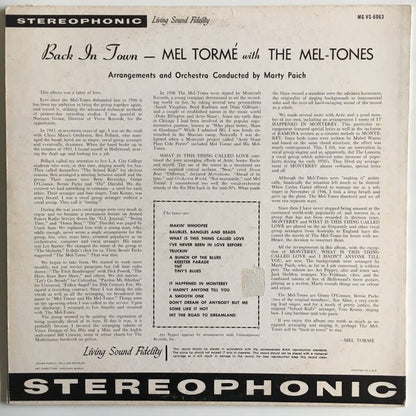 Mel Tormé with The Mel-Tones – Back in Town (Vinyl LP, Verve Records) – Near Mint