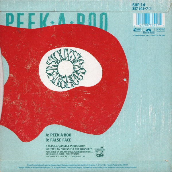 Siouxsie and the Banshees – Peek-a-Boo (12" Vinyl Single, Hedges / Banshees Productions / Polydor Ltd., 1988) – EX / EX