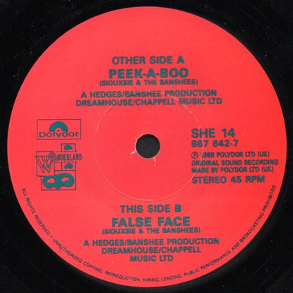 Siouxsie and the Banshees – Peek-a-Boo (12" Vinyl Single, Hedges / Banshees Productions / Polydor Ltd., 1988) – EX / EX