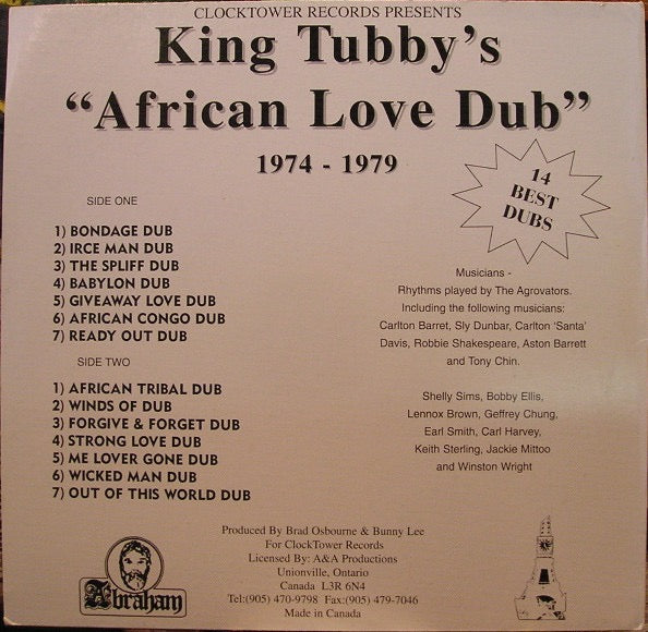 King Tubby- King Tubby's African Love Dub' (Vinyl LP, Abraham, 2003) - EX / EX