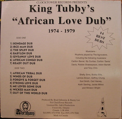 King Tubby- King Tubby's African Love Dub' (Vinyl LP, Abraham, 2003) - EX / EX