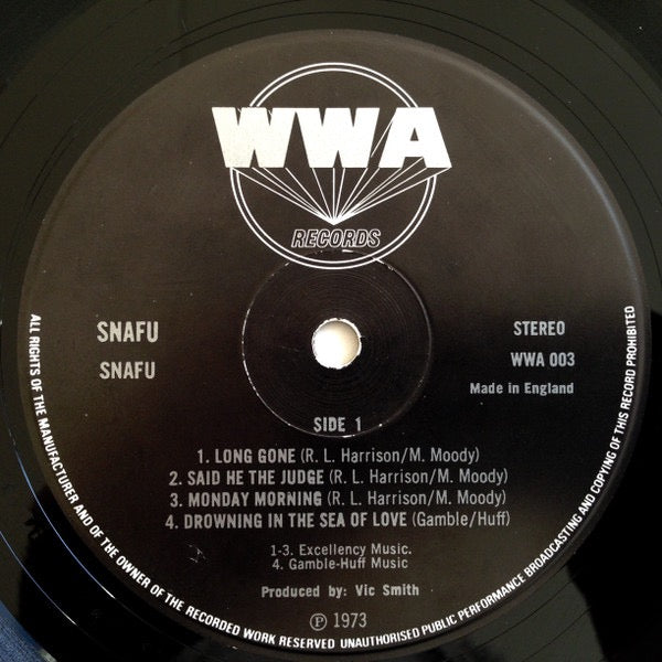 Snafu- Snafu (Vinyl LP, WWA, 1972) - EX / EX