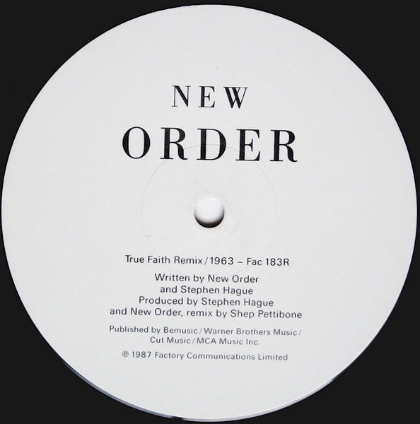 New Order - True Faith Remix (Vinyl 12", Factory, 1987) - EX / EX
