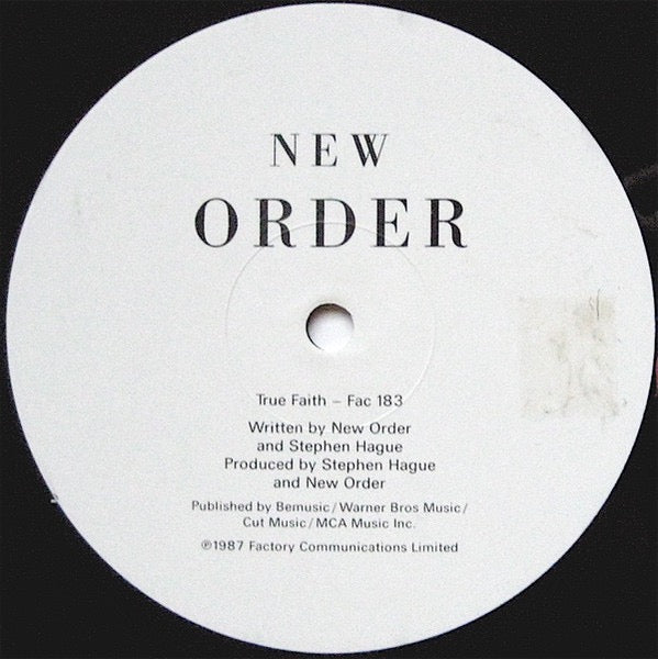 New Order – True Faith (12" Vinyl, Factory Records, 1987) – EX / EX