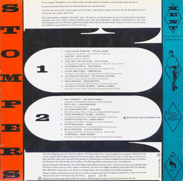 Various - Kent Footstompers (Vinyl LP, Kent, 1984) - EX / EX