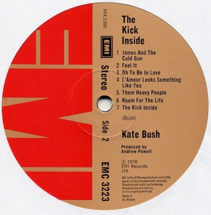 Kate Bush – The Kick Inside (Vinyl LP, EMI Records Ltd., 1978) – EX / EX
