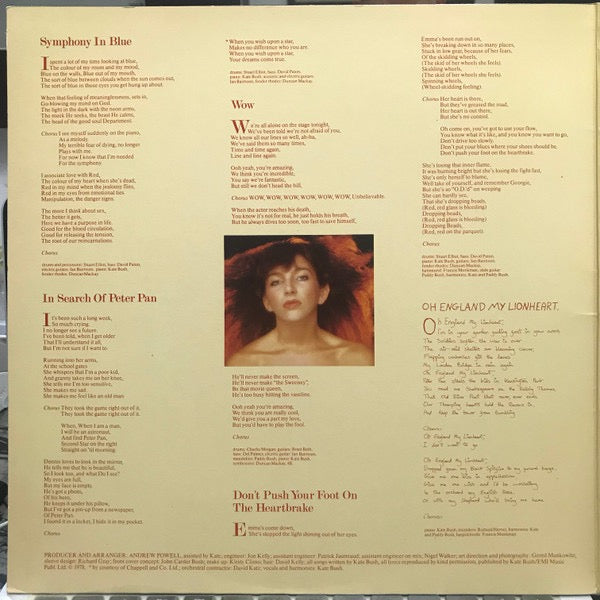 Kate Bush – Lionheart (Vinyl LP, EMI Records Ltd., 1978) – EX / EX
