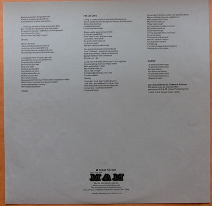 Gilbert O'Sullivan - Back To Front (Vinyl LP, MAM 1972) - Ex / Ex