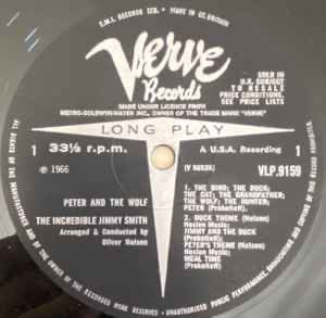 Jimmy Smith Oliver Nelson Peter & the Wolf LP Verve '66 Mono EX/EX