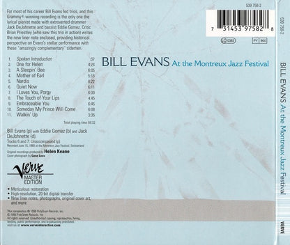 Bill Evans – At the Montreux Jazz Festival (CD, Verve Master Edition) – Mint / Sealed