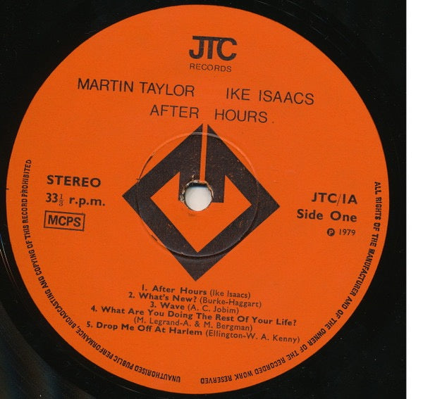 Martin Taylor, Ike Isaacs - After Hours (Vinyl LP, JTC, 1979) - EX / EX