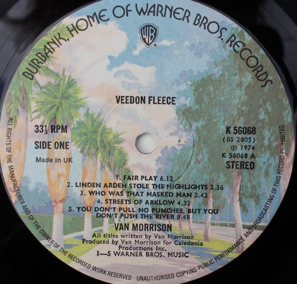 Van Morrison - Veedon Fleece (Vinyl LP, Warner Brothers, 1974) - EX / EX