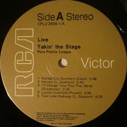 Pure Prairie League – Live! Takin’ the Stage (2× Vinyl LP, RCA, 1977) – EX / NM