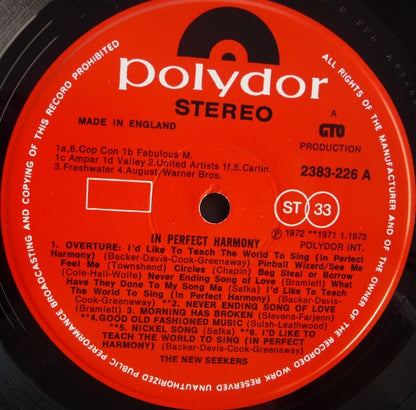 The New Seekers - In Perfect Harmony (Vinyl LP, Polydor 1973) - VG+ / Ex