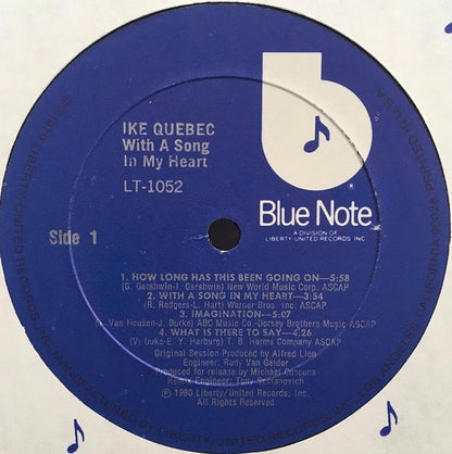 Ike Quebec - With A Song in my Heart (Vinyl LP, Blue Note Classic, 1980) - EX / EX