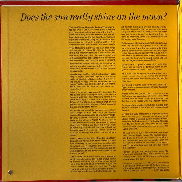 Gary McFarland & Co - Does the Sun Really Shine on the Moon? (Vinyl LP, Skye 1969) - Ex / Ex