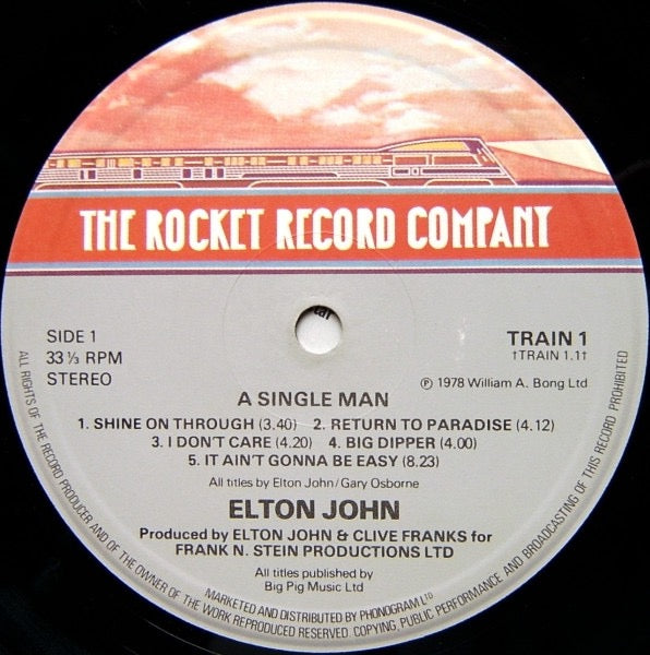 Elton John – A Single Man (Vinyl LP, Rocket, 1978) – Near Mint