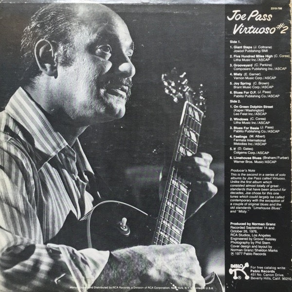 Joe Pass – Virtuoso 2 (Vinyl LP, Pablo Records, 1977) – EX / EX