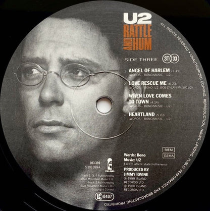 U2 – Rattle and Hum (2× Vinyl LP, Island Records, 1988) – EX / EX