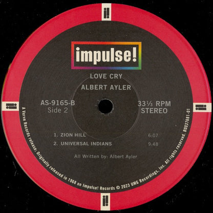 Albert Ayler - Love Cry (180g Vinyl LP, Impluse, 2023) - Near Mint
