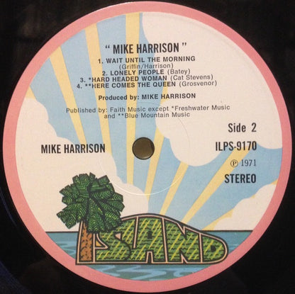 Mike Harrison - Mike Harrison (Vinyl LP, Island pink rim, 1971) - EX / EX