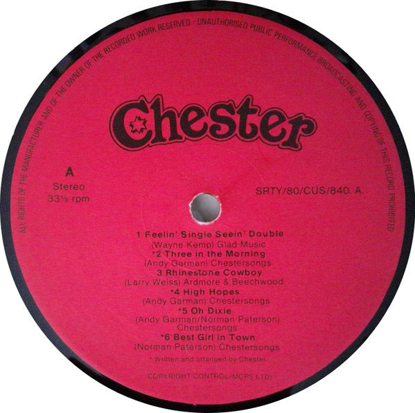 Chester – Leaving Town (Vinyl LP, SRT Productions Ltd., 1980) – EX / EX