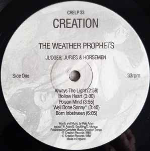 The Weather Prophets - Judges, Juries & Horsemen (Vinyl LP, Creation ,1988) - EX / EX