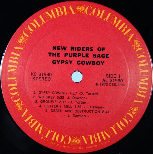 New Riders of the Purple Sage – Gypsy Cowboy (Vinyl LP, CBS, 1972) – VG / EX