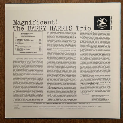 The Barry Harris Trio – Magnificent! (Vinyl LP, Prestige Records, 1983) – EX / EX