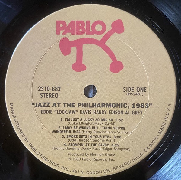 Eddie "Lockjaw" Davis - Jazz at the Philharmonic, 1983 (Vinyl LP, Pablo, 1983) - EX / EX