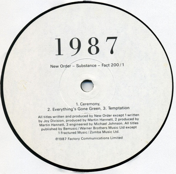 New Order – Substance (2× Vinyl LP, Factory Communications Ltd., 1987) – VG+ / EX