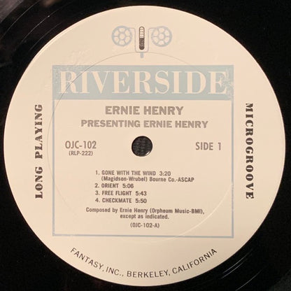 Ernie Henry - Presenting (Vinyl LP, Riverside OJC, 1984) - Near Mint