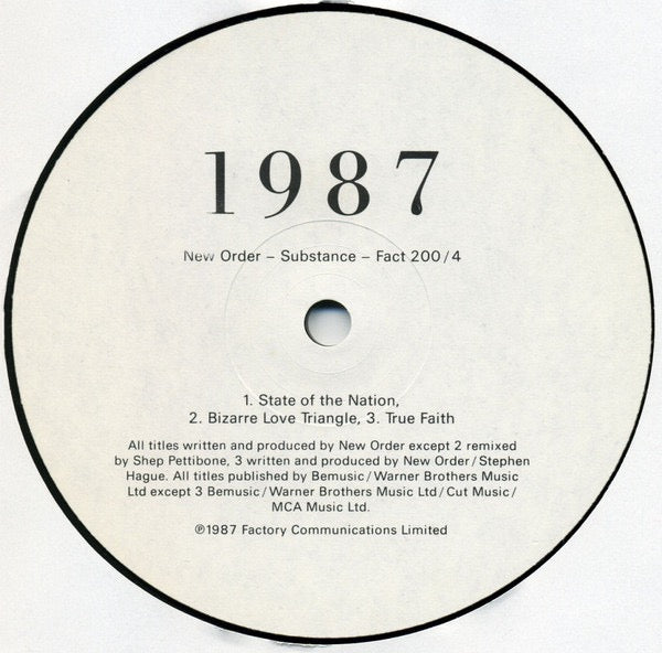 New Order – Substance (2× Vinyl LP, Factory Communications Ltd., 1987) – VG+ / EX
