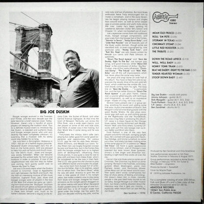 Big Joe Duskin _ Cincinnati Stomp (Vinyl LP, Arhoolie, 1979) - Near Mint