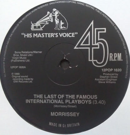 Morrissey – The Last of the International Playboys (12", EMI Records, 1989) – EX / EX