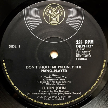 Elton John – Don’t Shoot Me I’m Only the Piano Player (Vinyl LP, Strawberry Studios, Reissue) – EX / EX