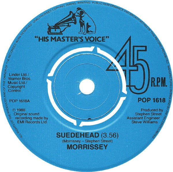 Morrissey – Suedehead (12", HMV, 1988) – EX / EX