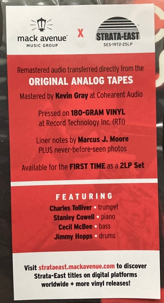 Music Inc. (Charles Tolliver / Stanley Cowell / Cecil McBee / Jimmy Hopps) – Live at Slugs’, Volume I & II (2xLP, Strata-East / Mack Avenue Music Group, 2025, US, 180g) – Near Mint