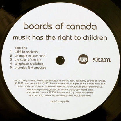 Boards of Canada – Music Has the Right to Children (2x Vinyl LP, Skam, 2013 Reissue) – Mint / Sealed