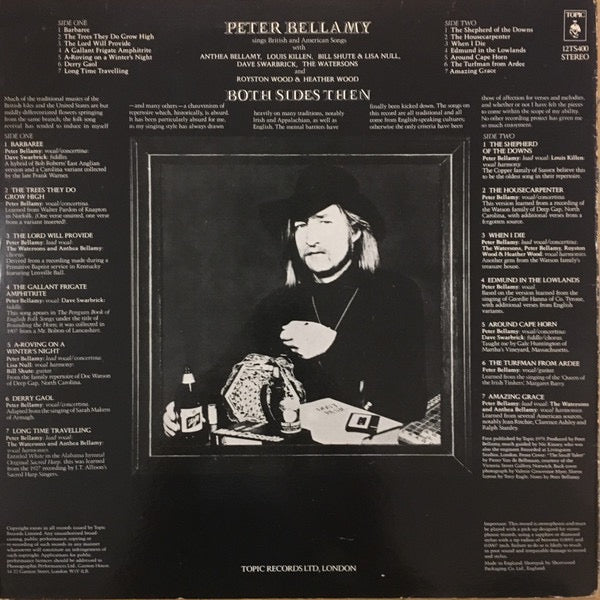 Peter Bellamy – Both Sides Then (Vinyl LP, Topic Records, 1979) – EX / EX