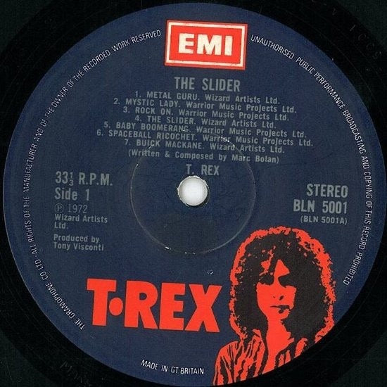 T.Rex - The Silder (Vinyl LP, Priority, 1971) - EX /EX