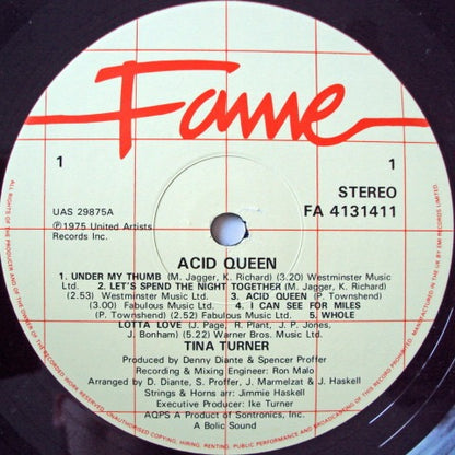 Tina Turner - Acid Queen (Vinyl LP, EMI Fame) - Near Mint